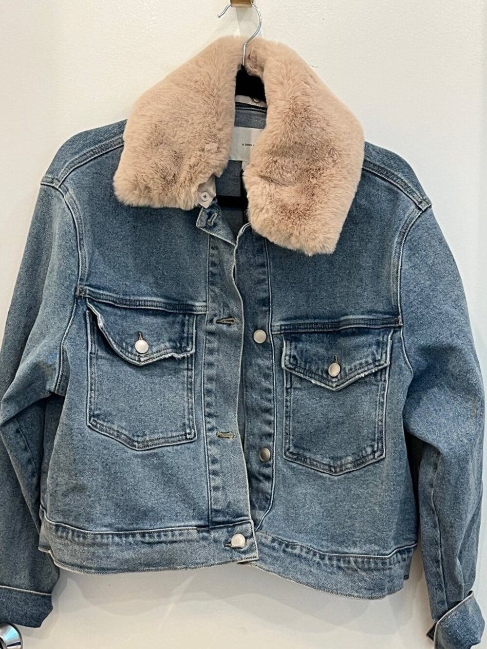 NWT Denim Fur Collar Jacket